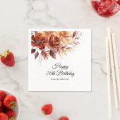 Terracotta Orange Fall Blume 70. Geburtstag Serviette (Beispiel)
