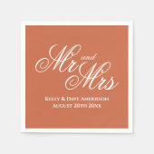 Terracotta orange Farbe Papier Hochzeitsfeier Serviette (Vorderseite)