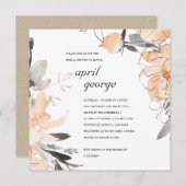 TERRACOTTA ORANGE FLORAL BRAUTPARTY EINLADEN DANKESKARTE (Vorne/Hinten)