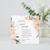 TERRACOTTA ORANGE FLORAL BRAUTPARTY EINLADEN DANKESKARTE (Stehend Vorderseite)