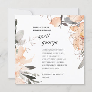 TERRACOTTA ORANGE FLORAL BRAUTPARTY EINLADEN DANKESKARTE