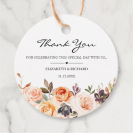 Terracotta Orange Gold Blume Hochzeit Geschenkanhänger