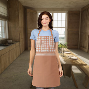 Terracotta Orange Light Tan All-Over Print Schürze