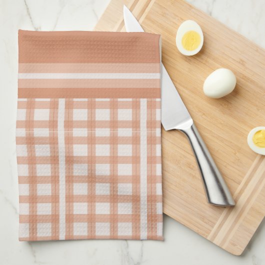 Terracotta Orange Light Tan Geschirrtuch (Viertel Falte)