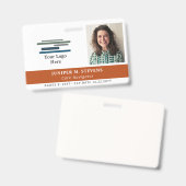 Terracotta Orange Logo & Foto Mitarbeiter ID Ausweis (Vorder- & Rückseite)