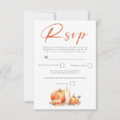 Terracotta Orange Pumpkins Fall Candle QR Code RSVP Karte (Vorderseite)