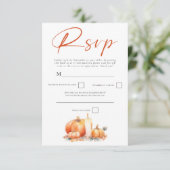 Terracotta Orange Pumpkins Fall Candle QR Code RSVP Karte (Stehend Vorderseite)