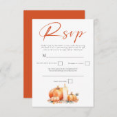 Terracotta Orange Pumpkins Fall Candle QR Code RSVP Karte (Vorne/Hinten)