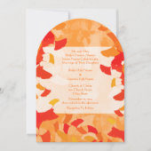 Terracotta Orange Red Fall Ginkgo Blätter Hochzeit Einladung (Vorderseite)
