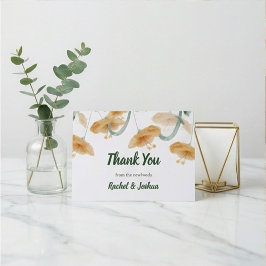 Terracotta Orange & Sage Green Watercolor Floral Dankeskarte