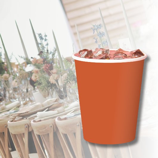 Terracotta Orange Solid Color Warm & Earthy Design Pappbecher