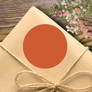 Terracotta Orange Solid Color Warm & Earthy Design Runder Aufkleber