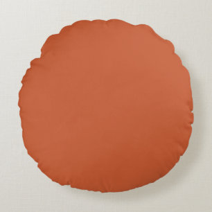 Terracotta Orange Solid Color Warm & Earthy Design Rundes Kissen