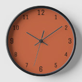 Terracotta Orange Solid Color Warm & Earthy Design Uhr (Vorderseite)