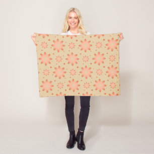 Terracotta-Orange und Sand-Beige delikate Tageszei Fleecedecke