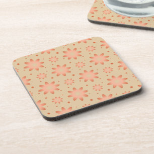 Terracotta-Orange und Sand-Beige delikate Tageszei Getränkeuntersetzer