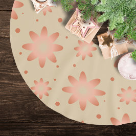 Terracotta-Orange und Sand-Beige delikate Tageszei Polyester Weihnachtsbaumdecke