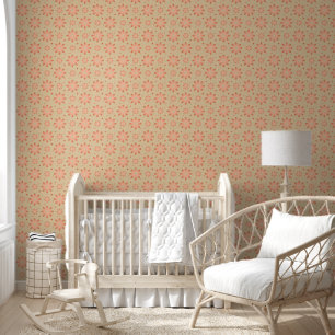 Terracotta-Orange und Sand-Beige delikate Tageszei Tapete