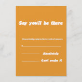 Terracotta Orange Wedding Card Begleitkarte (Vorderseite)