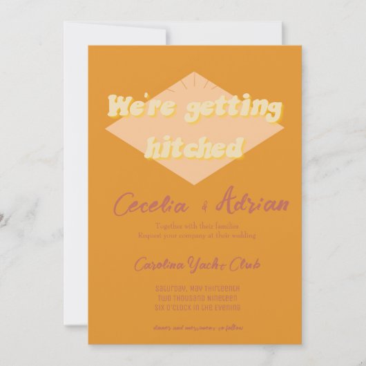 Terracotta Orange Wedding Einladung (Vorderseite)