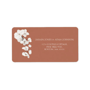 Terracotta Orchid Wedding Address Adressaufkleber