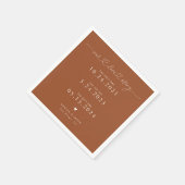 Terracotta Our Liebe Story Script Hearts Wedding Serviette (Ecke)