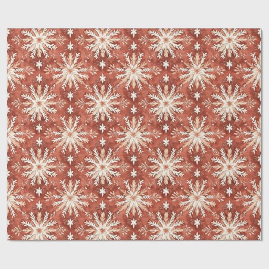 Terracotta Painted Snowflake Holiday Weihnachten Geschenkpapier (Flach)