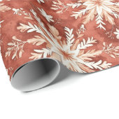 Terracotta Painted Snowflake Holiday Weihnachten Geschenkpapier (Rolleneckpunkt)