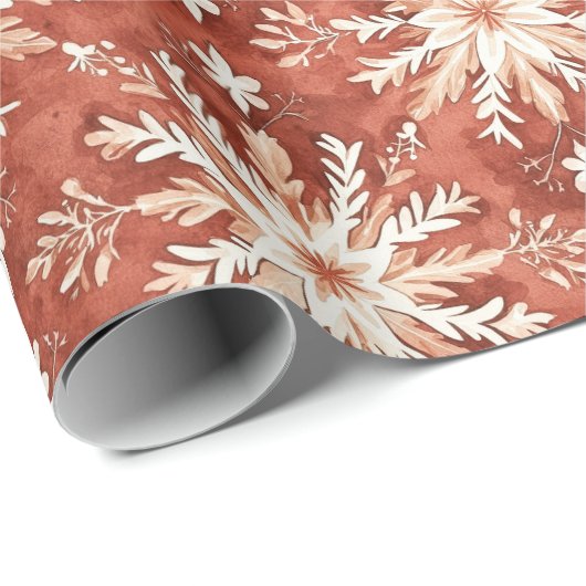 Terracotta Painted Snowflake Holiday Weihnachten Geschenkpapier (Rolleneckpunkt)