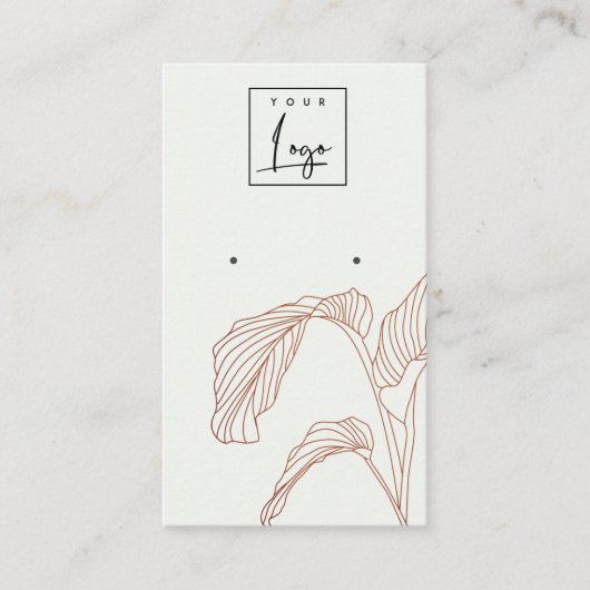 Terracotta Palm Blätter Sketch Gestüt Visitenkarte (Vorderseite)