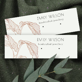 Terracotta Palm Leaf Sketch Gestüt Erd Anzeige Mini Visitenkarte