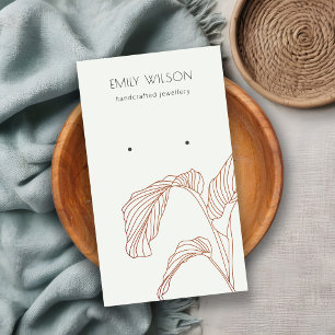 Terracotta Palm Leafy Leinen Visitenkarte