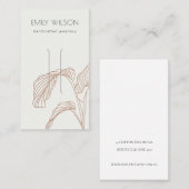 Terracotta Palm Leafy Sketch Haare Clip Display Visitenkarte (Vorne/Hinten)