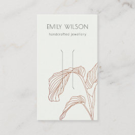 Terracotta Palm Leafy Sketch Haare Clip Display Visitenkarte