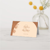 Terracotta Palm Tree Boho Beach Hochzeitstisch Platzkarte (Rückseite)