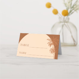 Terracotta Palm Tree Boho Beach Hochzeitstisch Platzkarte