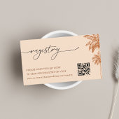 Terracotta Palm Tree QR Code Wedding Gift Registry Begleitkarte