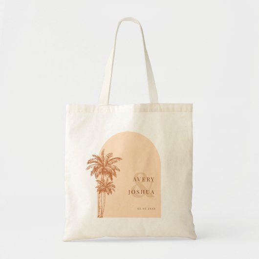 Terracotta Palm Trees Ampersand Boho Gastgeschenk  Tragetasche (Vorne)