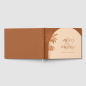 Terracotta Palm Trees & Ampersand Strand Hochzeit Gästebuch (Voll)