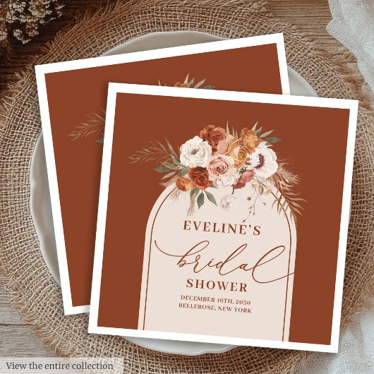 Terracotta Pampas Boho Napkins für Brautparty Serviette