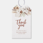 Terracotta Pampas Gras Blütengras Hochzeitsgeschen Geschenkanhänger (Vorderseite)