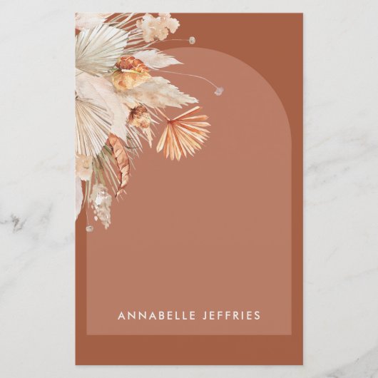 Terracotta pampas gras Modernes Brautparty (Vorderseite)