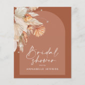 Terracotta pampas gras Modernes Brautparty (Vorderseite)