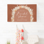 Terracotta pampas gras Modernes Brautparty Banner (Insitu)