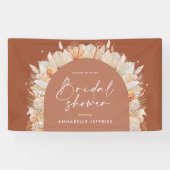 Terracotta pampas gras Modernes Brautparty Banner (Horizontal)