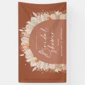 Terracotta pampas gras Modernes Brautparty Banner (Vertikal)