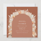 Terracotta pampas gras Modernes Brautparty Chic Einladung (Rückseite)
