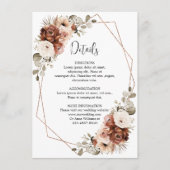 Terracotta Pampas Gras Rustikale geometrische Deta Begleitkarte (Vorderseite)