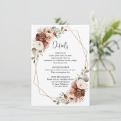 Terracotta Pampas Gras Rustikale geometrische Deta Begleitkarte (Stehend Vorderseite)