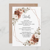 Terracotta Pampas Gras Rustikale geometrische Deta Begleitkarte (Vorne/Hinten)